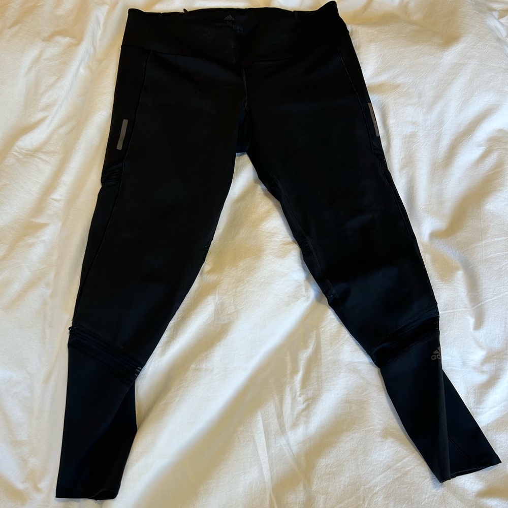 Adidas How We Do 7/8 Running Tights Mid Rise DT2842 Black Reflective